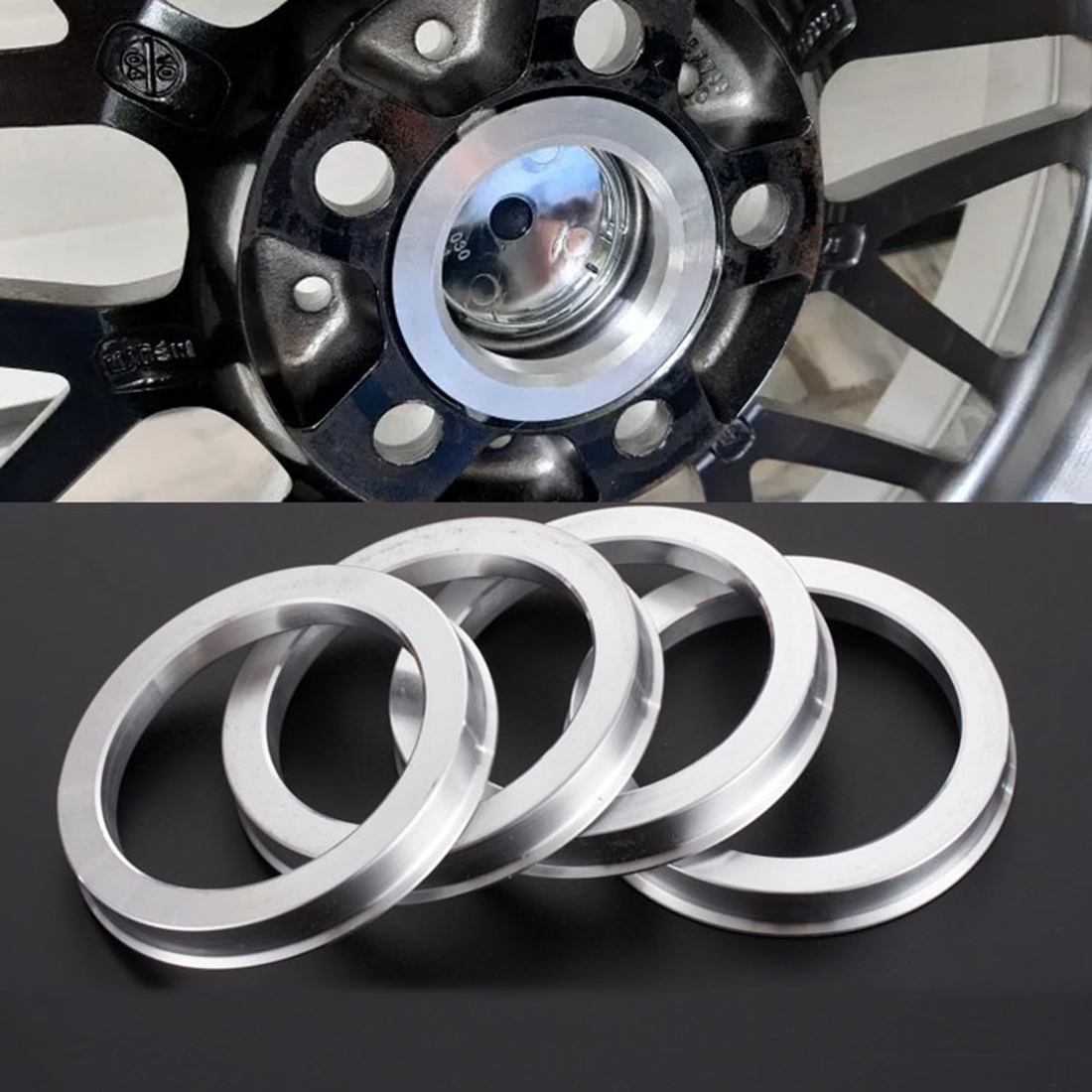 4 個車のアルミ合金ホイールハブセントリックリングセンターボア 60.1-56.1/66.6-57.1/66.1-64.1/67.1-57.1/73.1-57.1/73.1-60.1