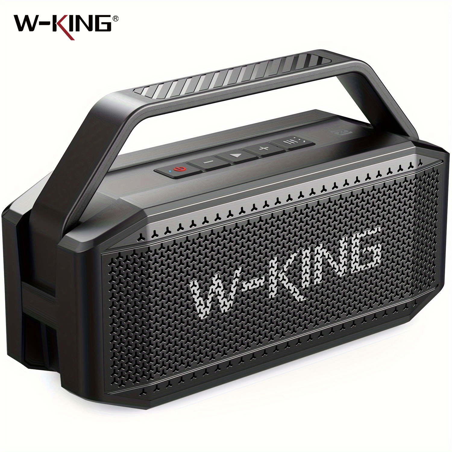 W-KING D9-1 100W ピーク 60W RMS 重低音 Bluetooth スピーカー、IPX6 ポータブル防水大音量 Bluetooth スピーカー ワイヤレス サブウーファー付き