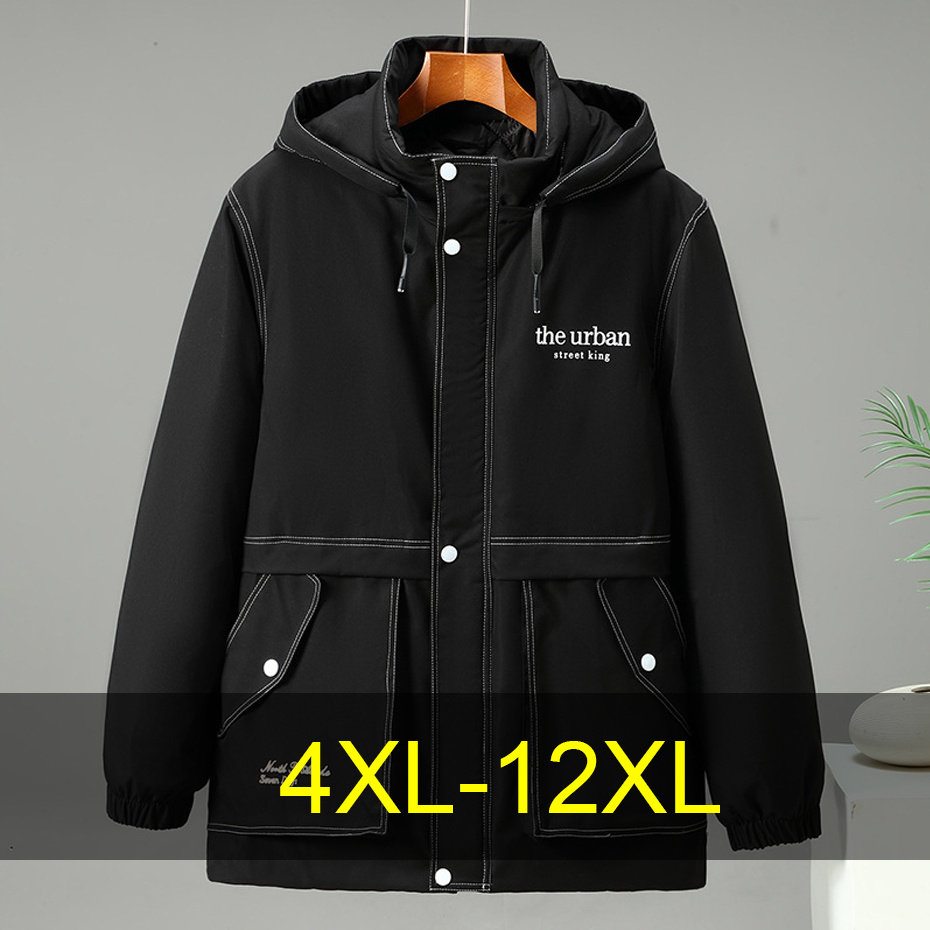 12XL 10XL プラスサイズパーカー男性冬厚いジャケットコートファッションカジュアルカーゴパーカー男性ビッグサイズ 12XL