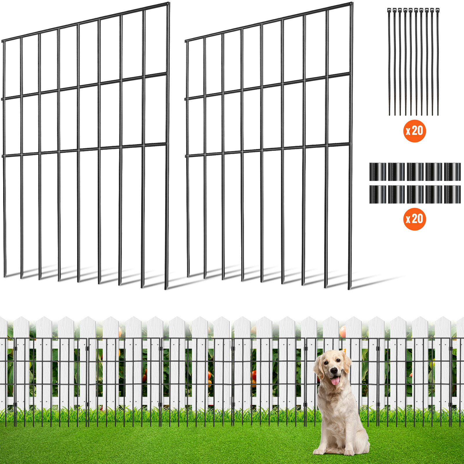 SucceBuy ガーデンフェンス 掘らないフェンス 動物バリアフェンス 地下装飾ガーデンフェンス 庭用スパイク間隔1.5インチ