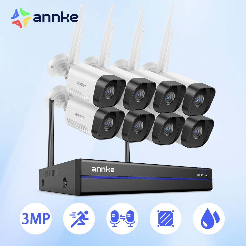 ANNKE WS300 WiFi ビデオ監視システム 5MP NVR 3MP IP カメラ音声録音セキュリティカメラ AI 検出 CCTV カメラキット