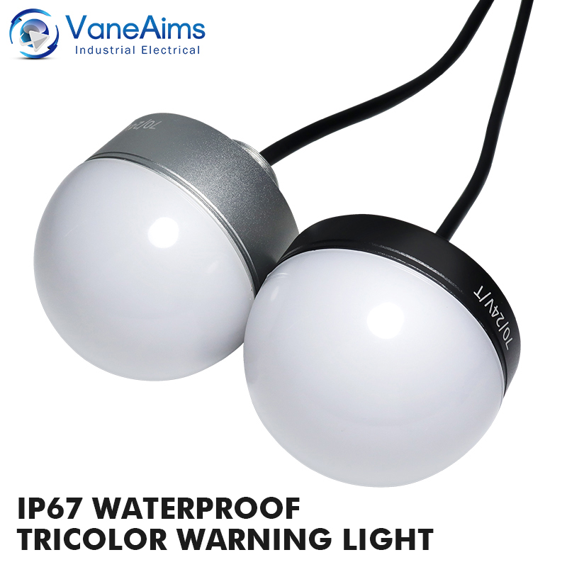 トリコロール Led 点滅ストロボ警告灯 VaneAims 金属防水 IP67 信号ランプブザー付き 12V 24V 赤、緑、黄 70 ミリメートル