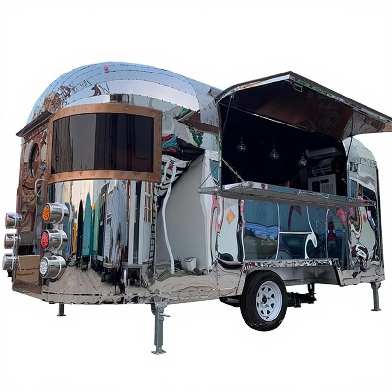 BBQ Pizza Pancakes Coffee Aluminum Fiberglass Trailer Mobile Fast Food Truck Full Equipment Ice Cream Beer Bar Truck