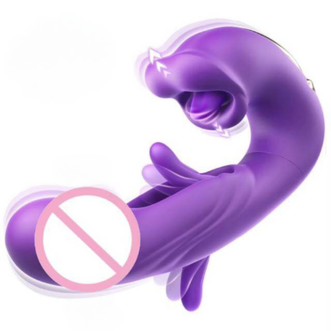 3In1 伸縮回転バイブレーターディルド GSpot クリトリスデュアル刺激装置防水女性舌なめる指羽ばたき大人のおもちゃ
