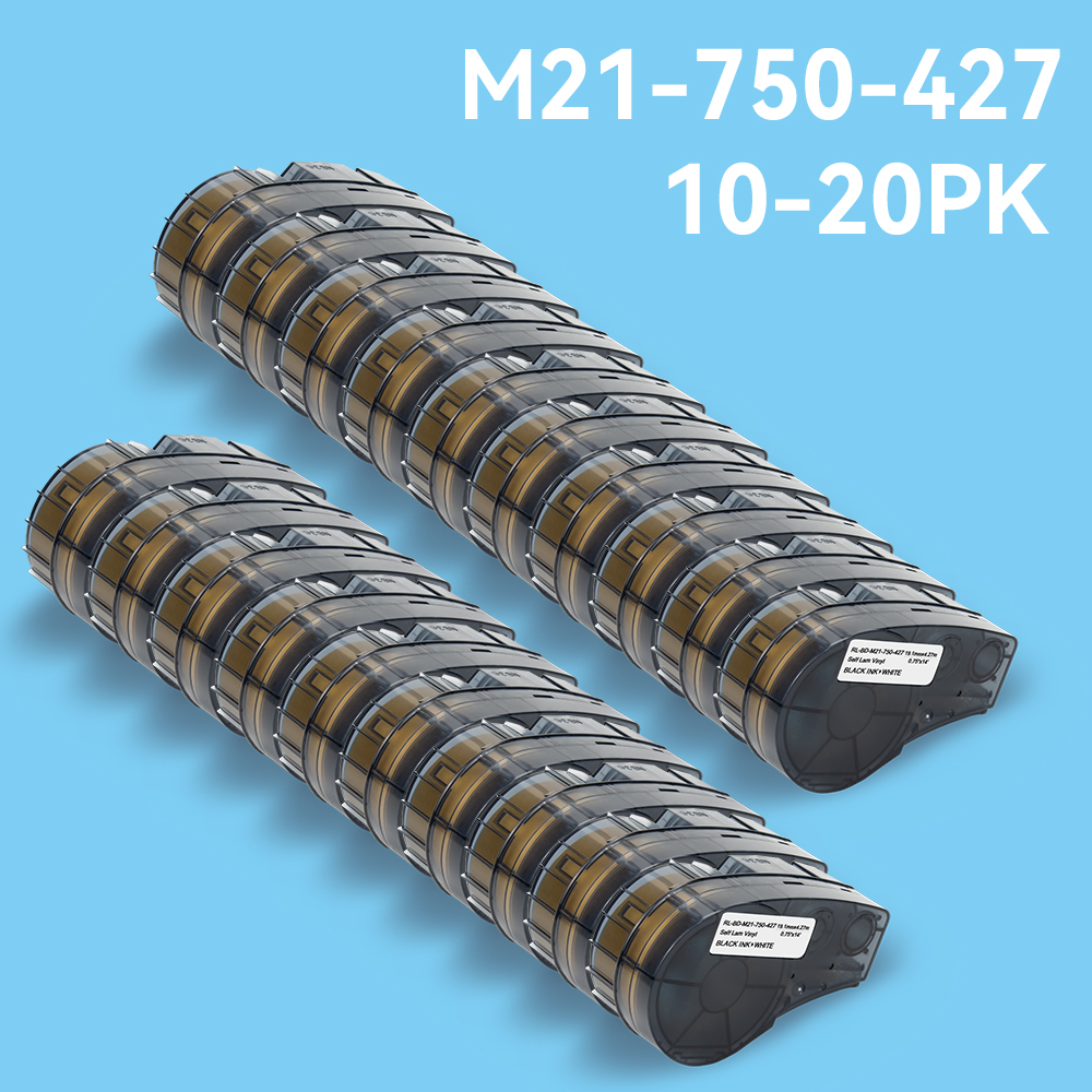 10-20PK 互換性 Brady M21-750-427 セルフラムビニールラベルテープ 19.1 ミリメートル * 4.2 メートル M21-1500-427 Brady BMP21 ラベル BMP21 Plus プリンタ用