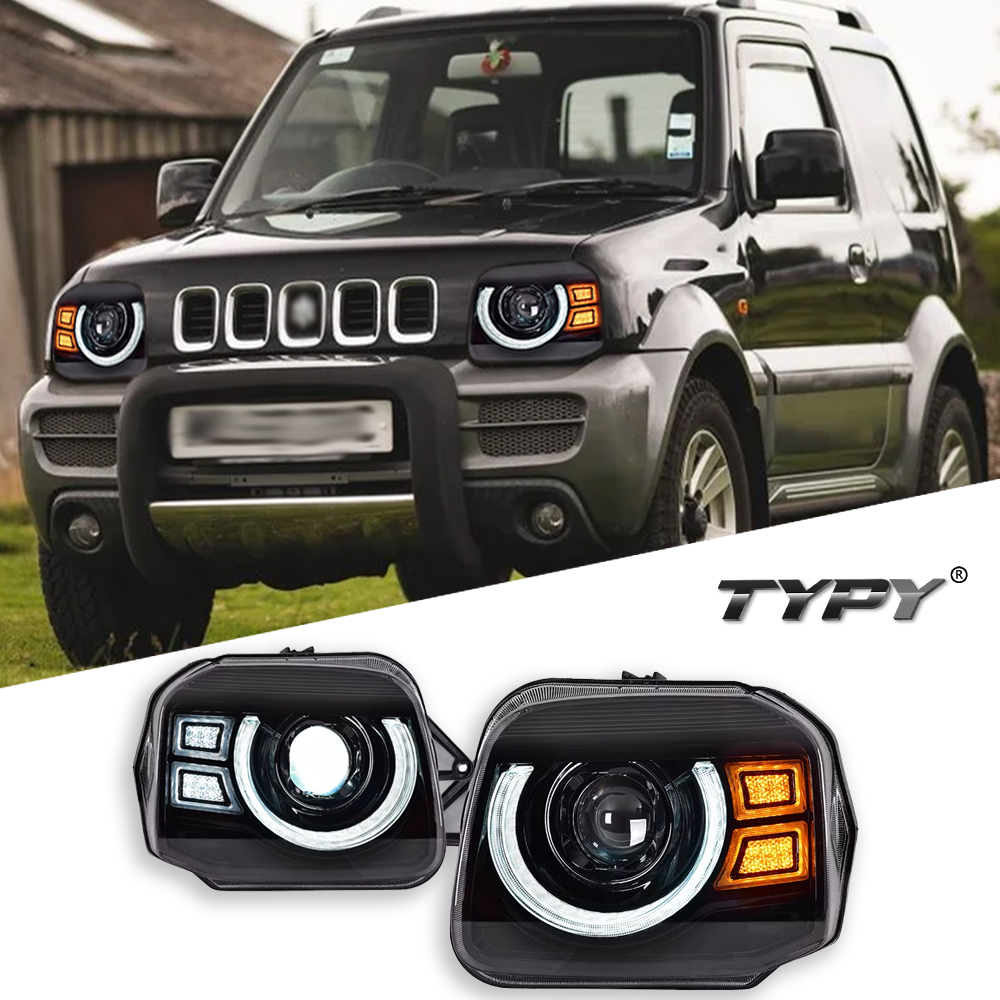 TYPY 車スズキジムニーヘッドライト 2007-2015 アップグレードに変更新しい DRL ダイナミックターンシグナル LED ヘッドライトオートアクセサリー
