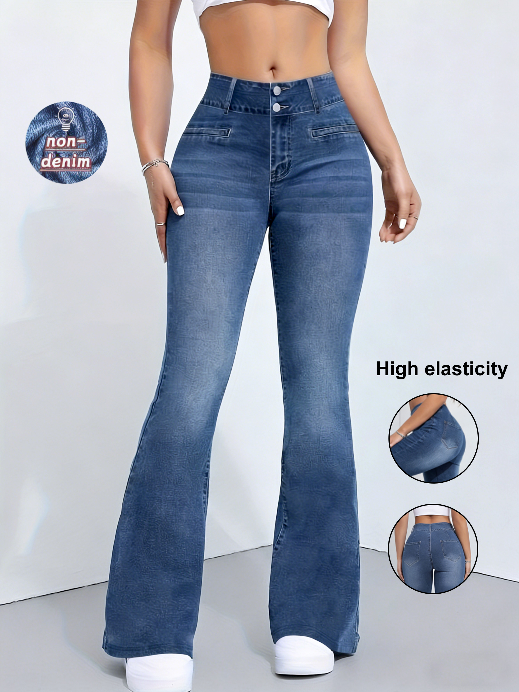 女性のフレアパンツ、非デニムプリント弾性ハイウエストスリムレギンス、ジムトレーニングワイドレッグファッションレギンスカジュアルウェア