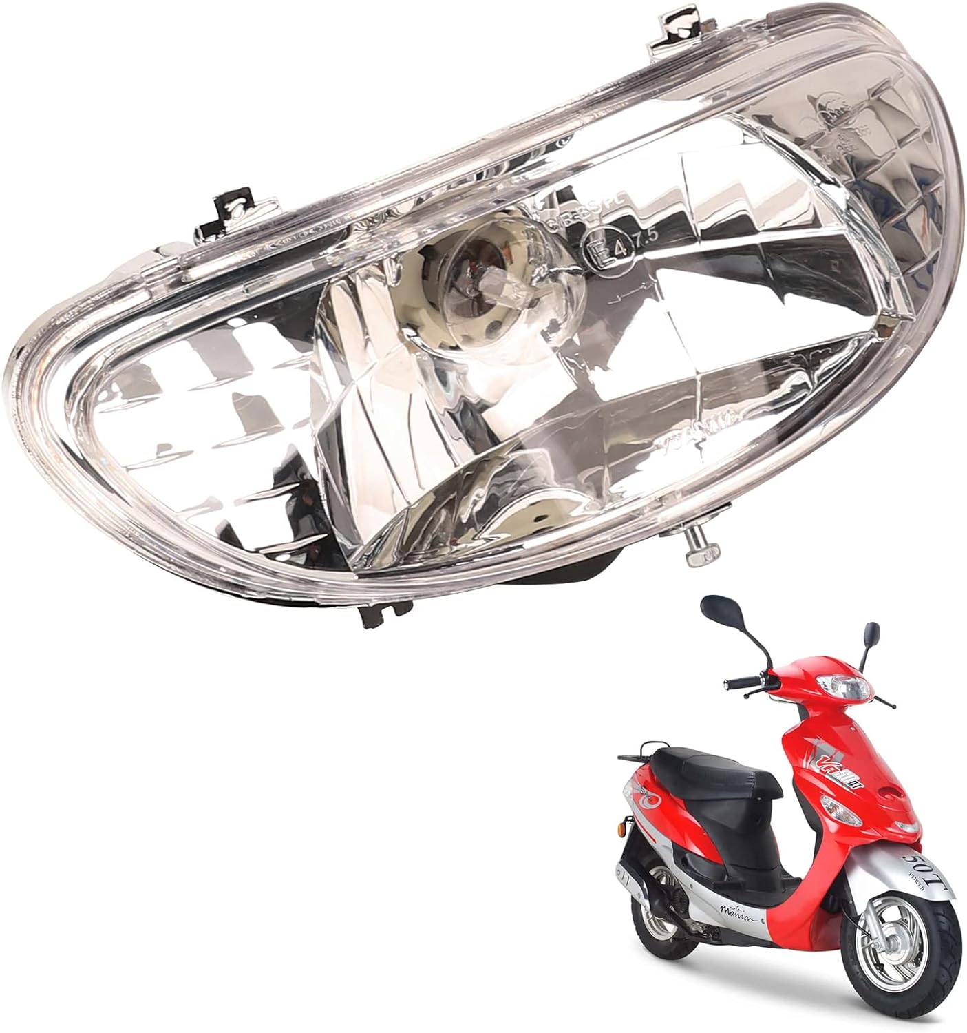 オートバイのヘッドライトヘッドライトランプアセンブリ TaoTao GY6 50cc 中国スクーター原付 TaoTao ハロゲン黄色光