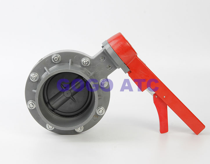 PVC バタフライ バルブ ソケット タイプ ディスク バルブ DN 200 MM 灌漑バタフライ バルブ プラスチック ワンピース バタフライ バルブ