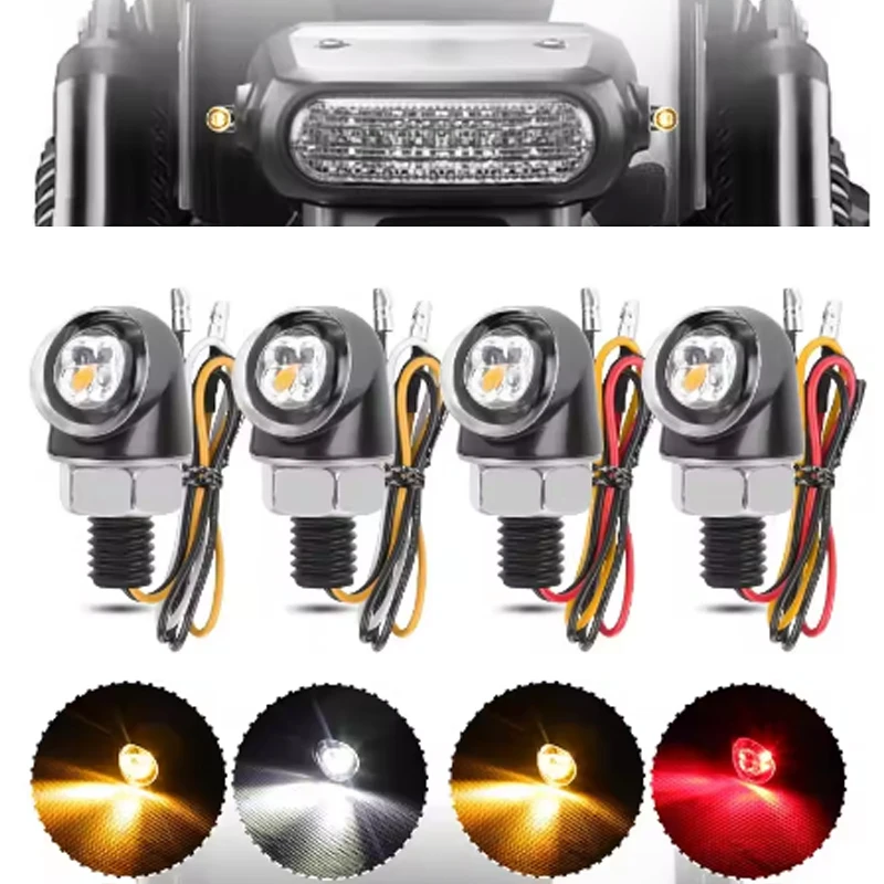 8 ミリメートルアルミオートバイミニ LED ターンシグナルライトランプフラッシャーインジケーター DRL ブレーキストップライトカフェレーサーボバーチョッパー