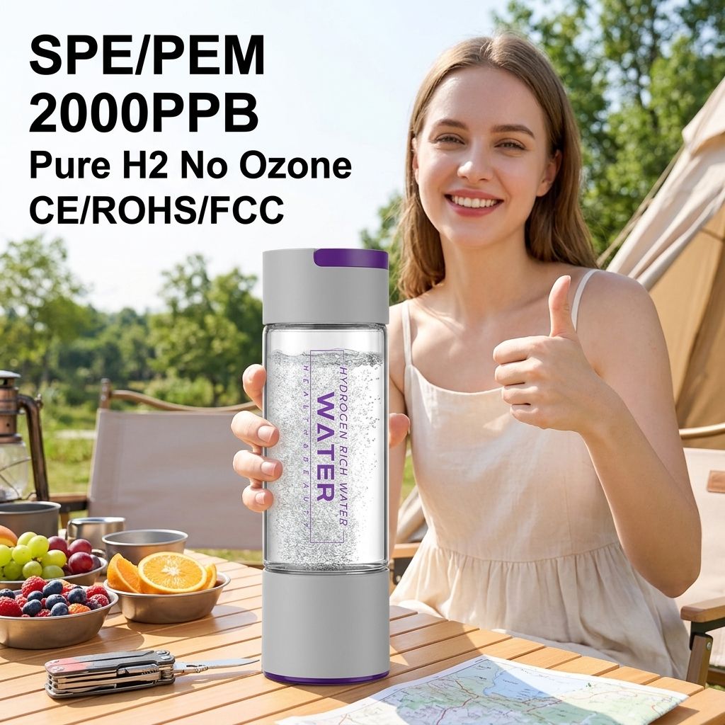 480 ミリリットル飲料水素豊富な水ボトル 2000PPB SPE PEM USB 急速充電 5/10 分ポータブル H2 カップ家庭屋外使用