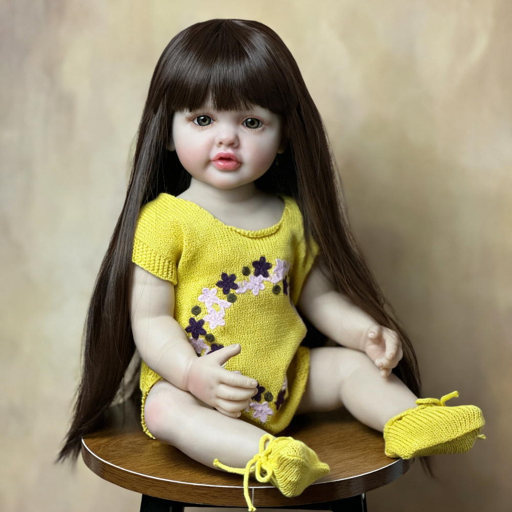 BZDOLL 55 センチメートル 22 インチリアルなリボーンベビードール全身ソフトビニールプリンセス幼児装飾人形新生児子供の誕生日ギフト