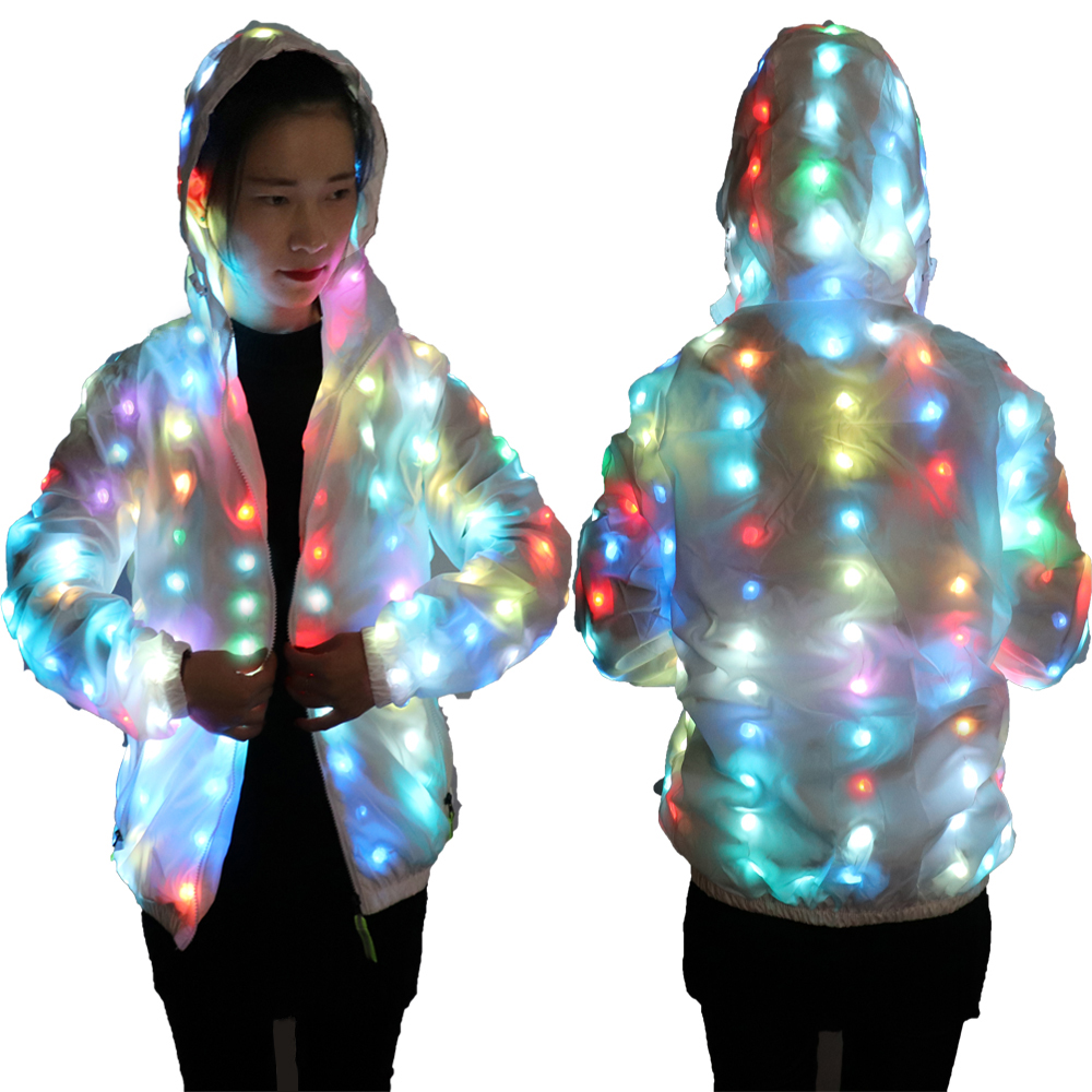 カラフルなコート LED 発光衣装ダンス服 LED 照明ジャケットスーツクリスマスイベントパーティーライトアップカップルセット服