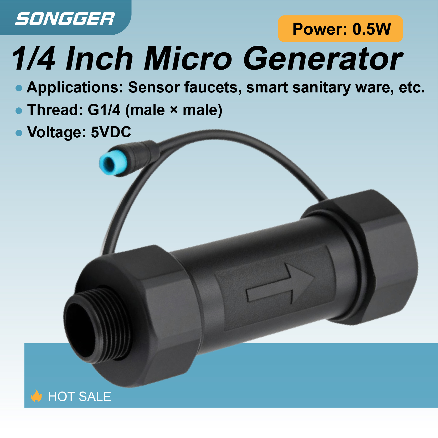 マイクロ水力発電機 DC 5V 0.5 ワット水流発電機インラインパイプデュアルスレッド防水ミニ水力タービン