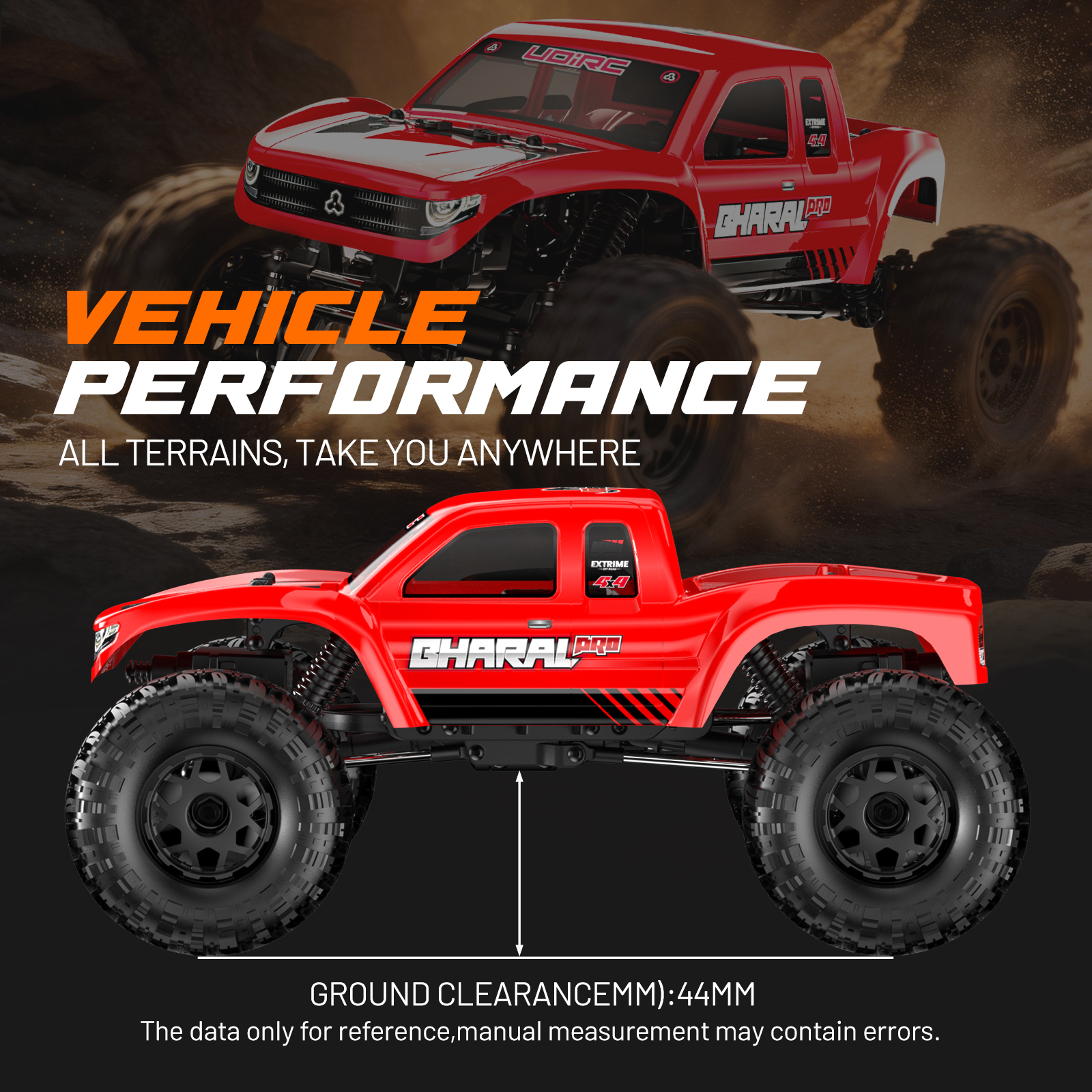 UDIRC UCX1804PRO 1:18 スケール RC ロック クローラー 4 輪ステアリング FOC アウトランナー ブラシレス モーター 全地形オフロード トラック 大人用