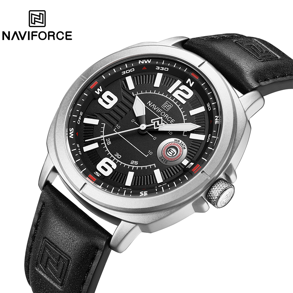 NAVIFORCE ブランドの男性クォーツ時計高品質 PU バンドカレンダー男性腕時計自動日付表示防水時計リロイ Hombre