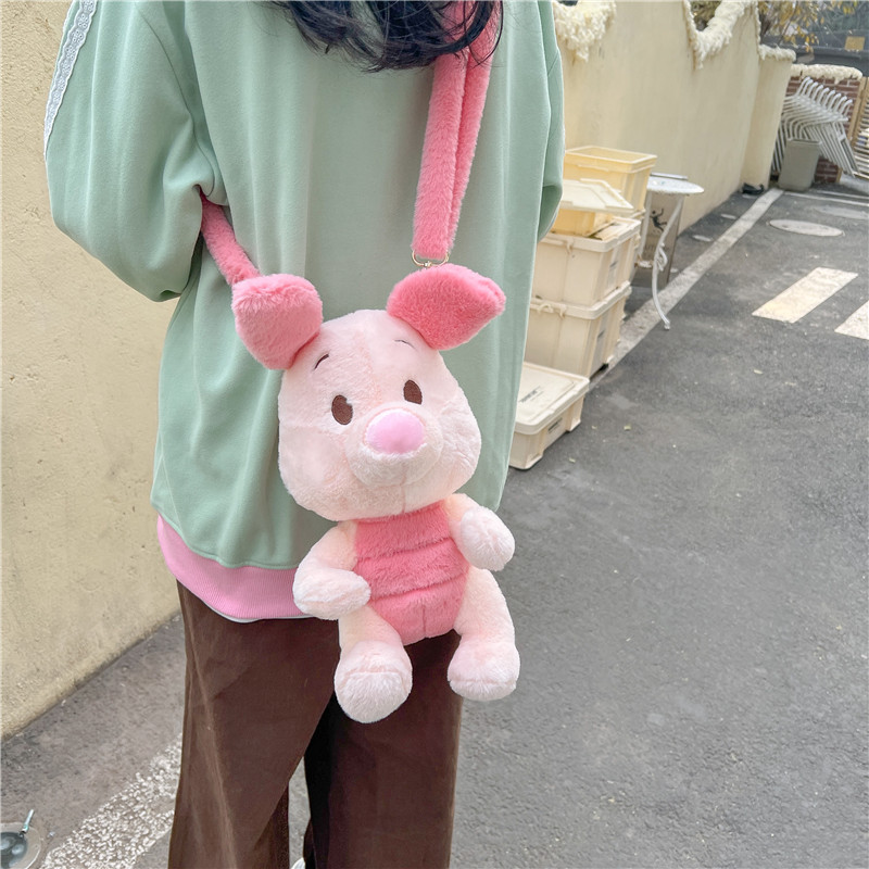30 センチメートル新漫画バックパックぬいぐるみ動物かわいい豚人形ショルダーバッグソフトぬいぐるみバックパック女の子の斜めストラドルバッグギフト