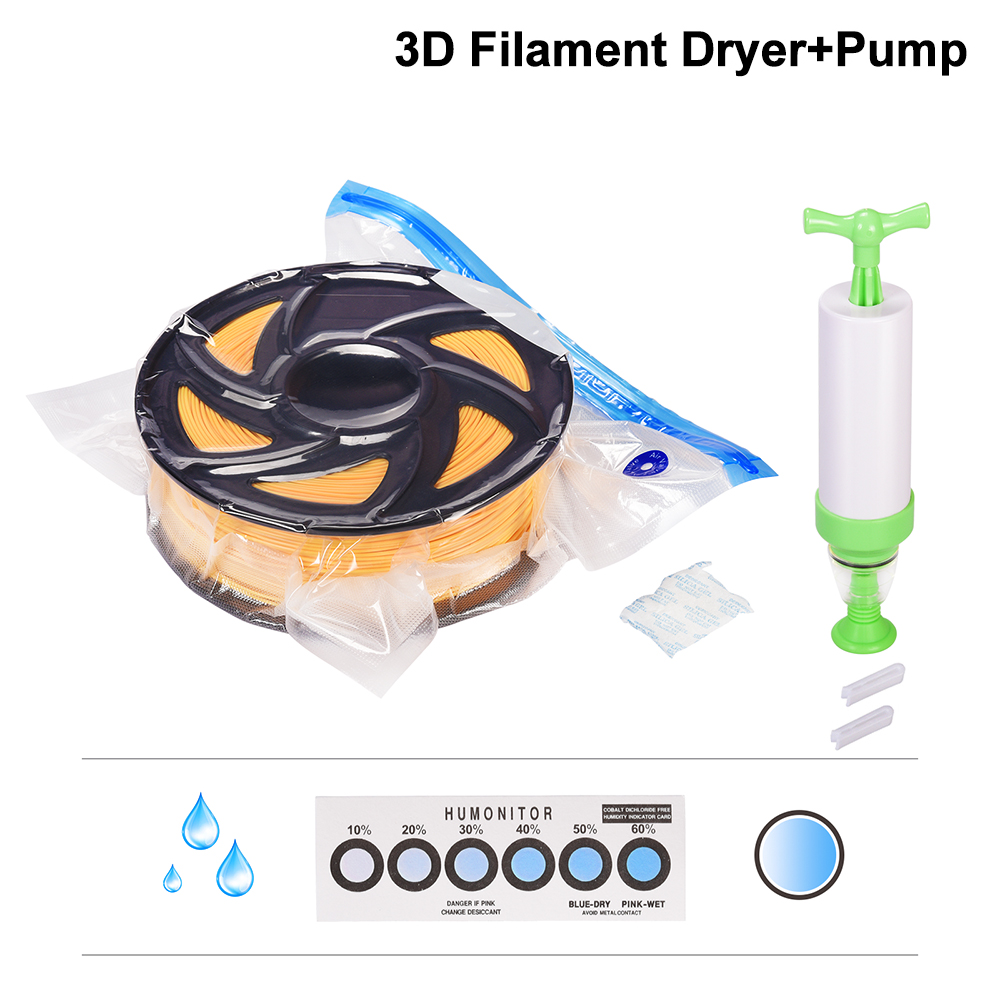 3D プリンタ フィラメント ドライヤー フィラメント ストレージ真空シール バッグ ポンプ 耐湿性 3D プリンタ部品 PETG ABS PLA 1kg