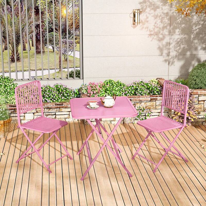 屋外 屋外パティオ アイアンバルコニー 折りたたみ式リラクゼーションテーブル カフェ、およびチェアセットエリア セットパティオチェアに最適な家具