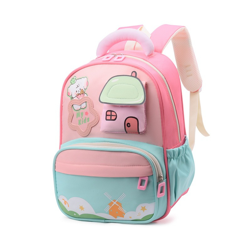 New Colorblock School Backpack for Girls Lightweight Large Capacity Primary School Bag Cartoon Kids Backpack mochilas escolares