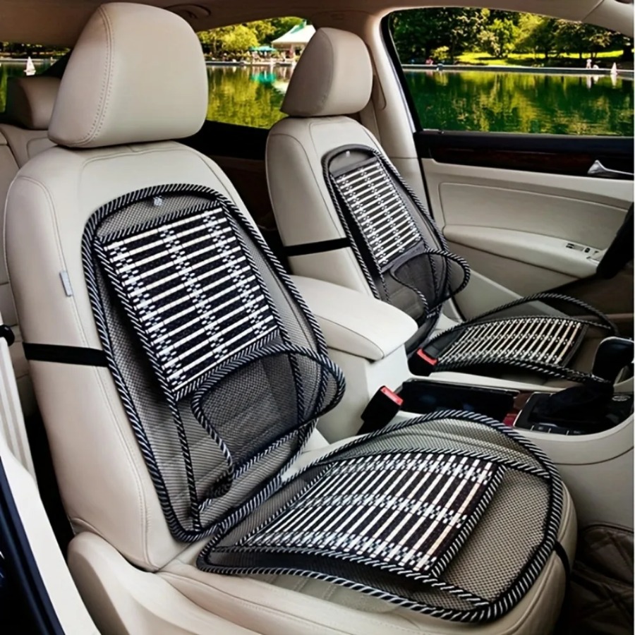 夏用通気性カーシートクッション - ランバーサポート付き、車両使用に最適、実用的な快適アクセサリー