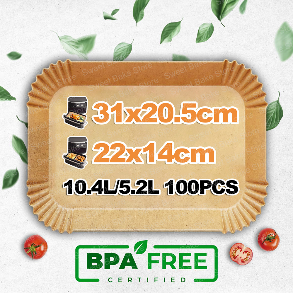 エアフライヤー使い捨てライナー食品グレード 10.4L デュアルゾーン 5.2L ベーキングペーパー Ninja Foodi Flex AF500EU/AF500EUCP、Cosori 10L 用