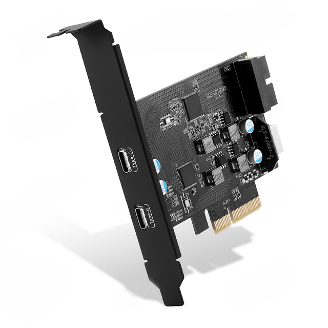 PCI-e USB 3.2/3.1/2.0拡張カード、5ポートType-A、デュアルType-C、スーパースピードUSB3.2 Gen 2x1アダプターカード（デスクトップ用、10Gbps）