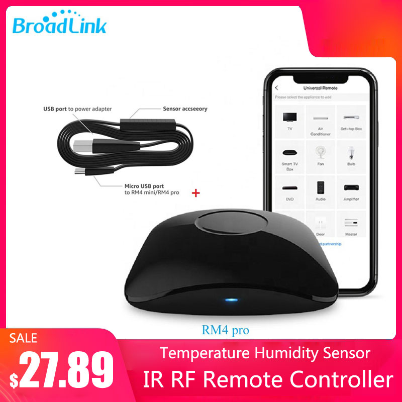 BroadLink RM4 Pro HTS2 バージョン スマート ホーム ソリューションを備えたワイヤレス ユニバーサル リモート ハブ