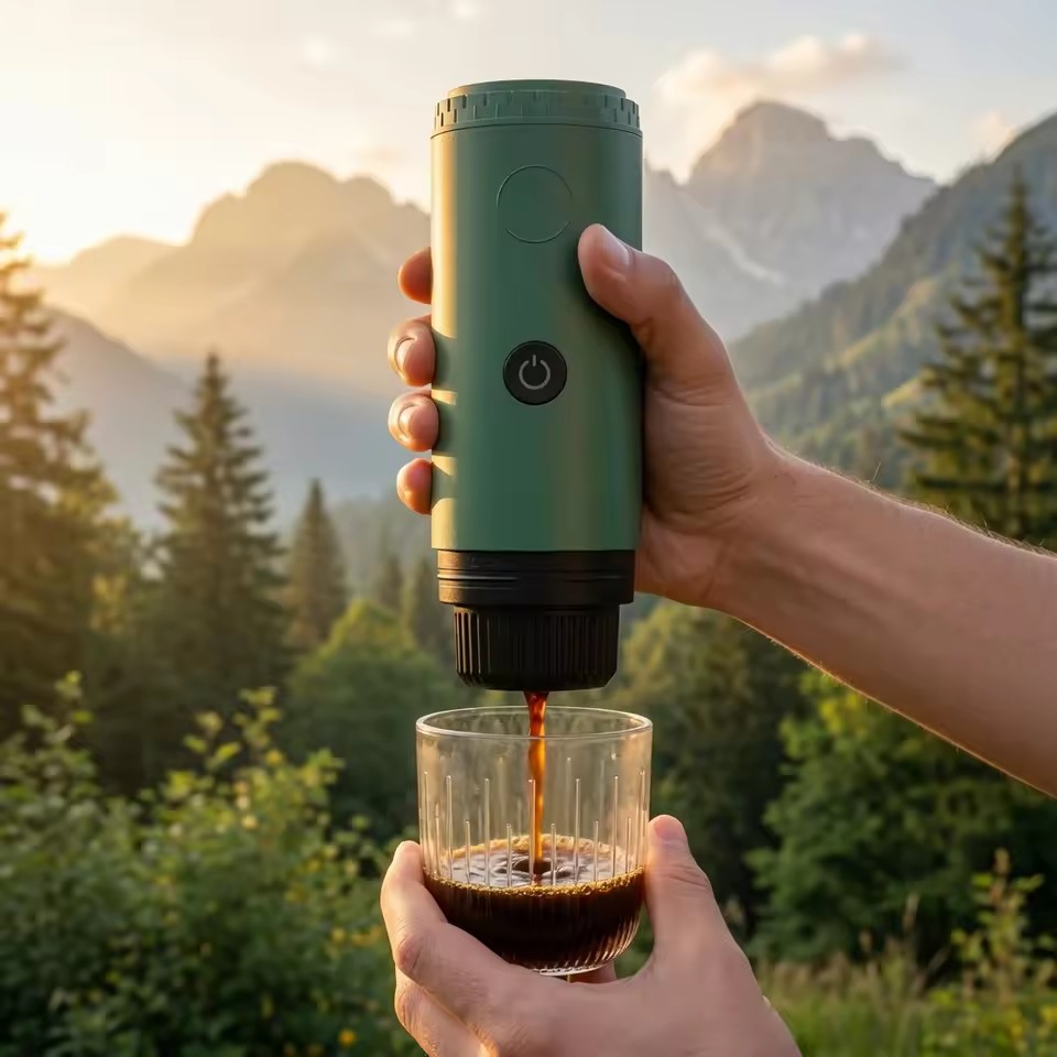 ミニワイヤレスポータブルコーヒーメーカー旅行車キャンプ用20バーエスプレッソマシン3 in 1カプセル