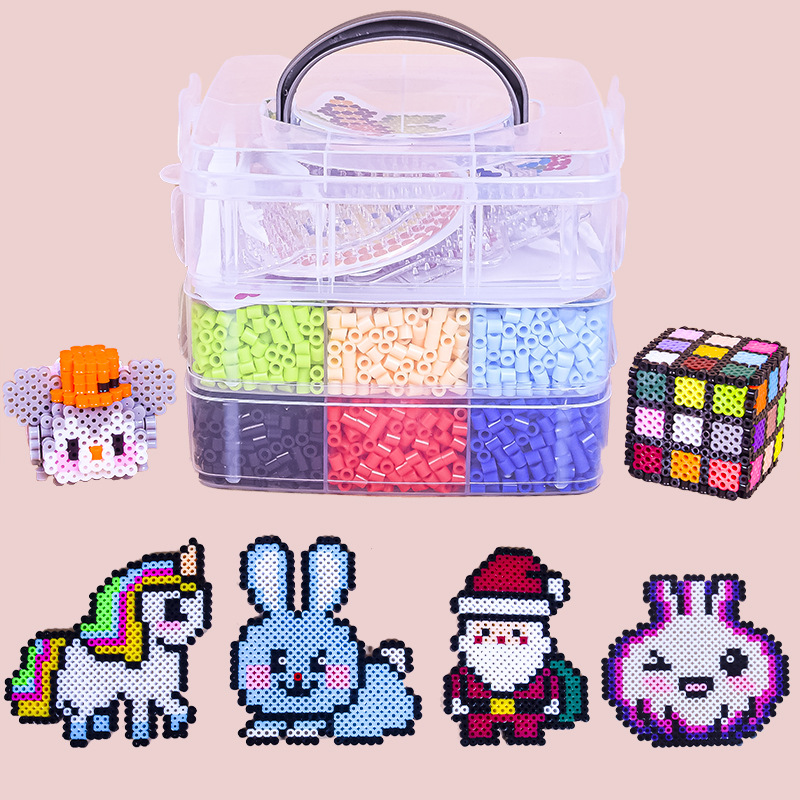 5 ミリメートル 9000 ピース多層セット豆のスプライシングと豆のスプライシング 3D 漫画パズルパズルハマビーズスプライシング DIY おもちゃ