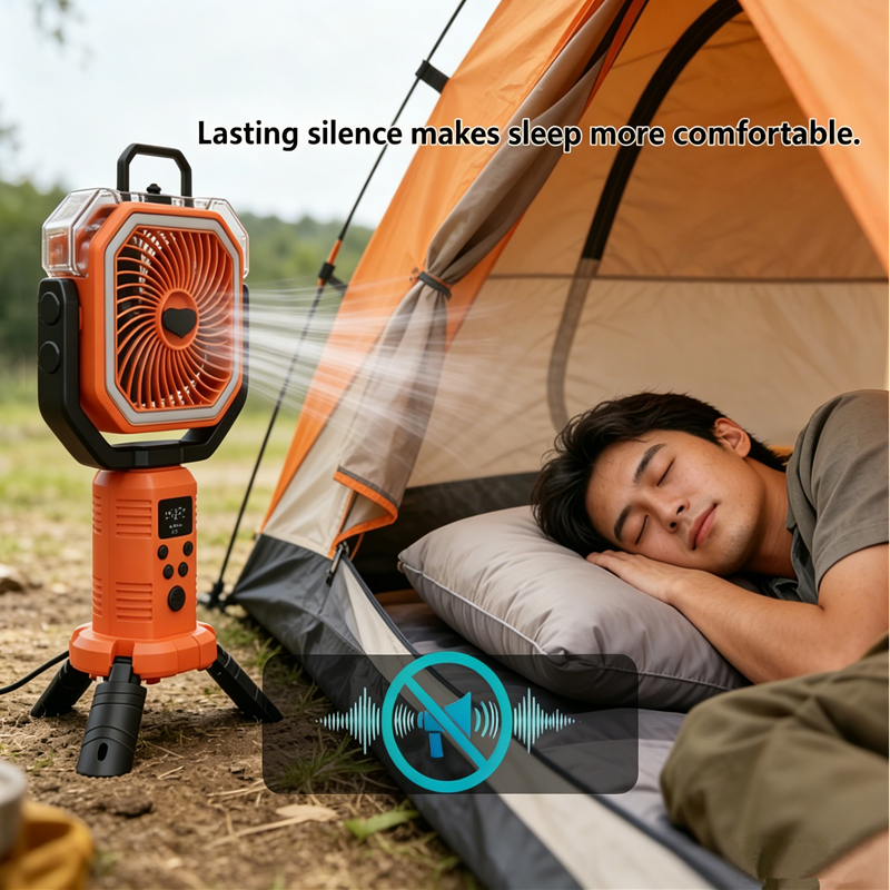 20000mAh ポータブルキャンプファン LED ライト三脚振動ファンリモートタイミング屋外テント冷却ファンピクニック釣り旅行