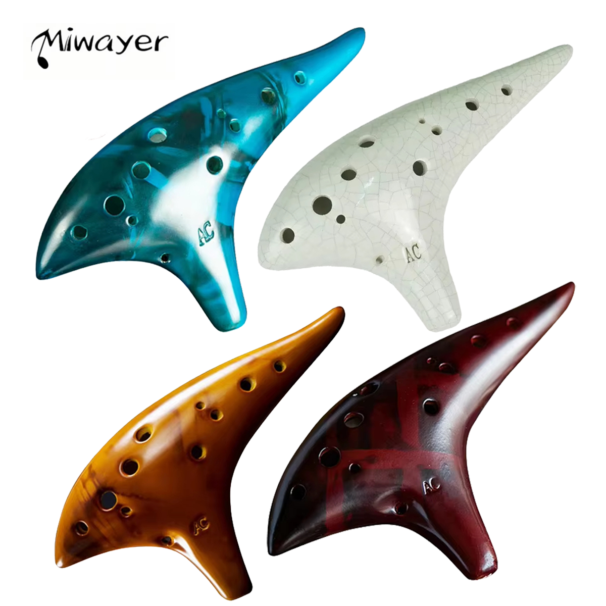 Miwayer Professional Alto C Ocarina 12 Tones, Exquisite Traditional Tao Flute, Portable Musical Instrument for Students & Adults