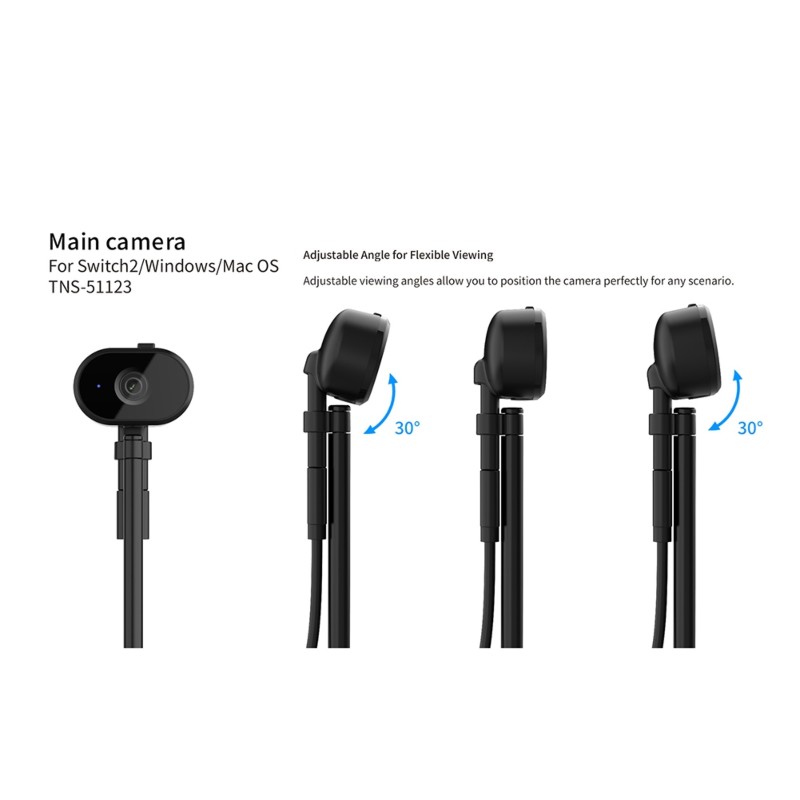L93A-Switch 2 カメラ 1080P HD USB C ウェブカメラ、プラグアンドプレイ PC ラップトップ会議カメラ、360° 柔軟な角度調整用