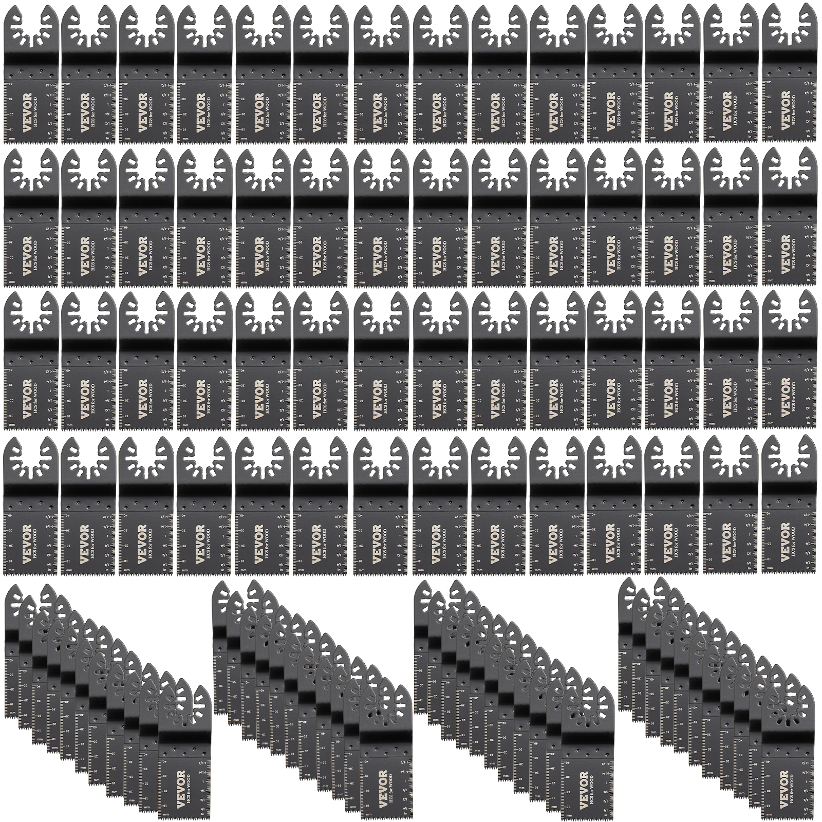 SucceBuy 100 個振動鋸刃クイックリリースマルチツールブレードキット HCS ツールブレードカットカッター木材プラスチック金属釘用