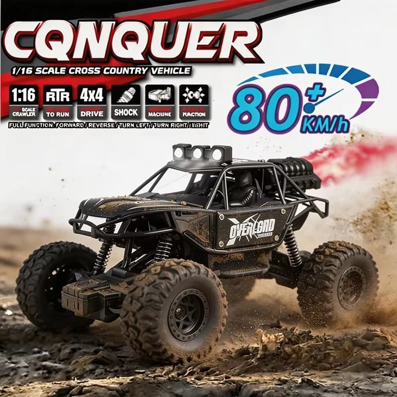 新品 1:16 スケール リモートコントロール モンスター トラック 高速 20KMH オフロード RC カー LED ライト付き 大人 子供用 耐久性のある ギフト対応