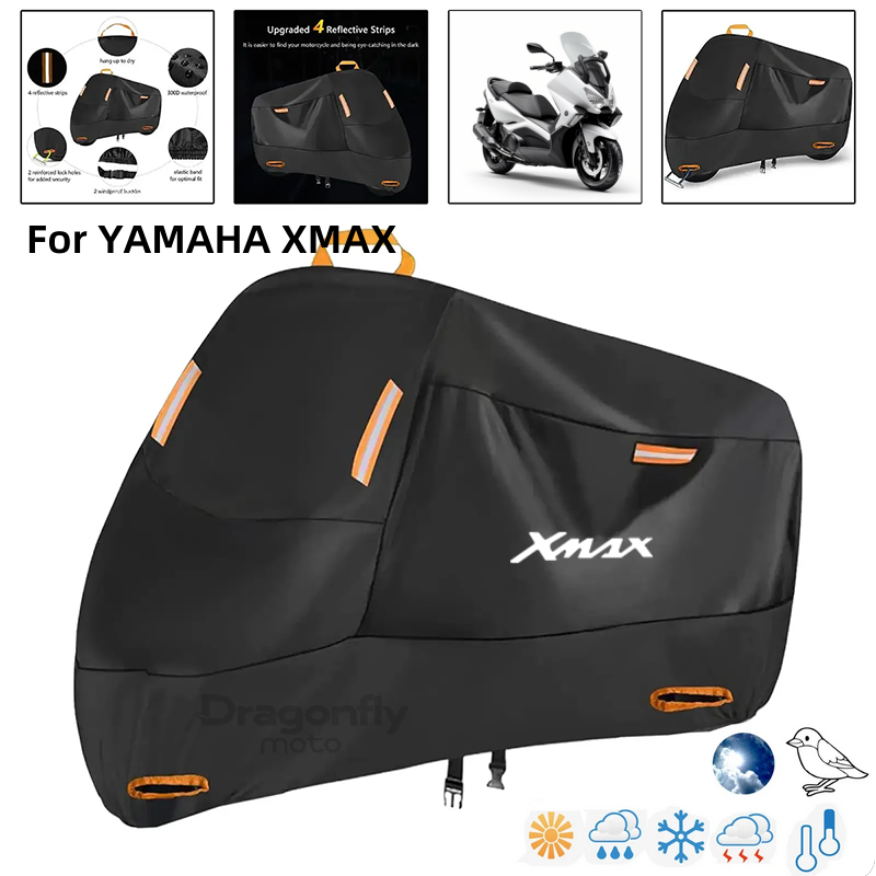 XMAX ロゴオートバイカバー防水屋外スクーター UV プロテクターレインカバーヤマハ XMAX X-MAX 125 250 300 400