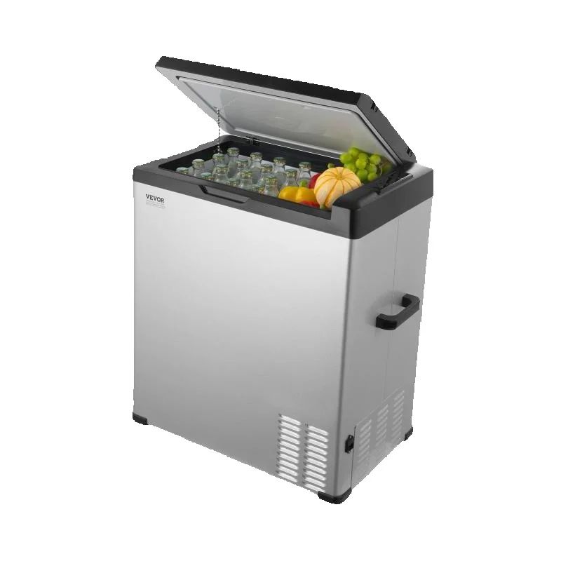SucceBuy 車用冷蔵庫 12 ボルト 70L シングル -4℉-68℉ 調整可能な範囲 12/24V DC および 100-240V AC コンプレッサー 屋外キャンプ RV 用