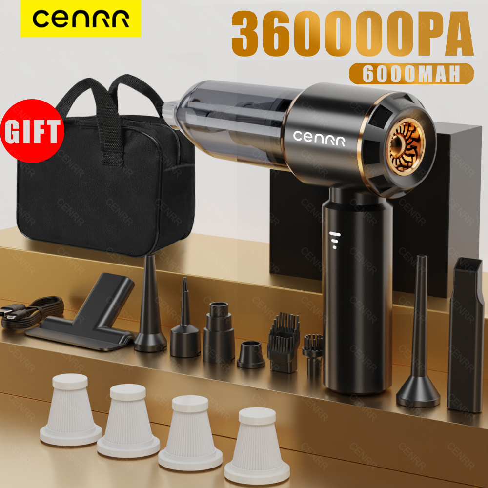 CENRR 360000PA ミニ車の掃除機高吸引車のクリーナーワイヤレスポータブルハンドヘルド掃除機小型洗浄機