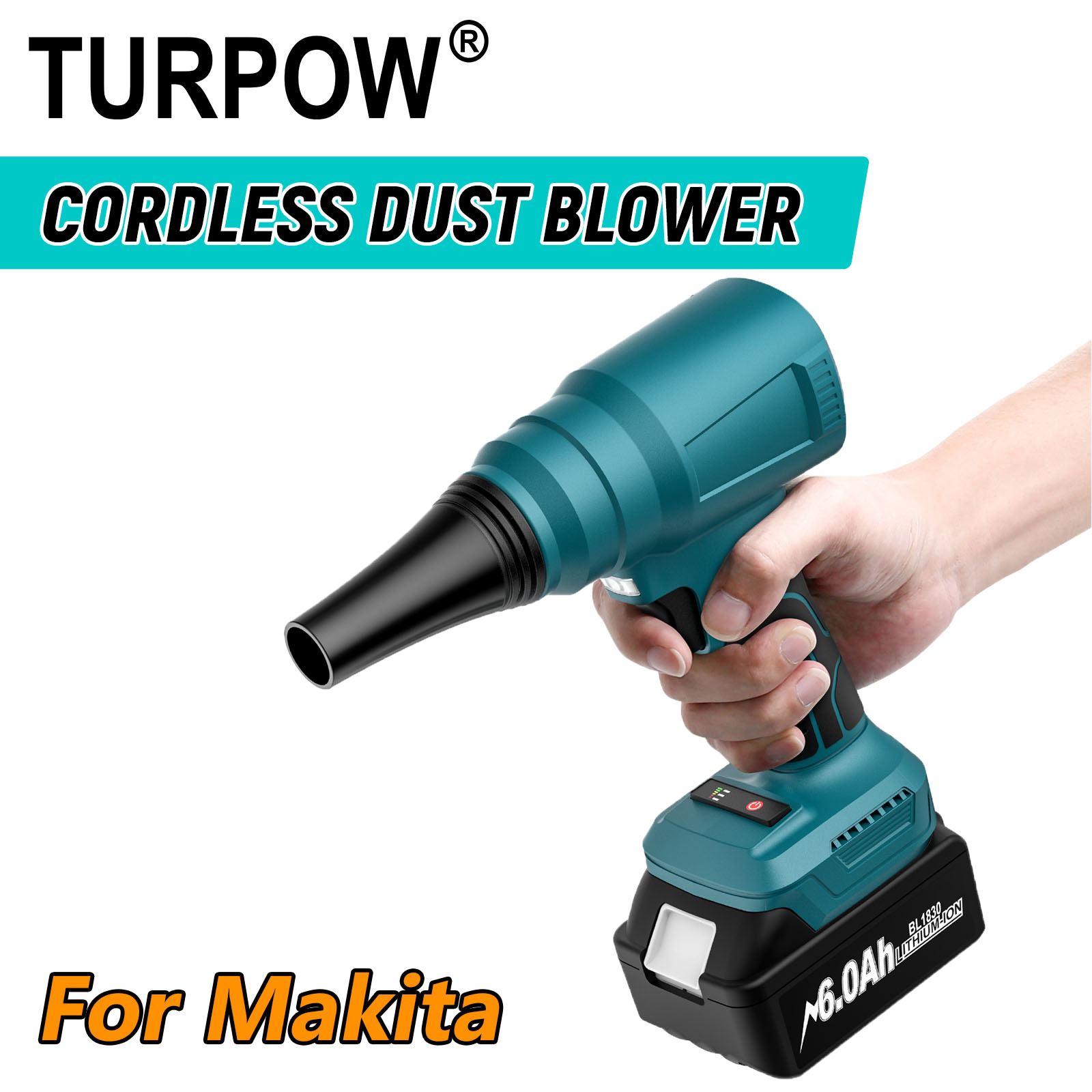 TURPOW コードレスダストブロワーマキタ 18V バッテリー BL1830 BL1840 BL1850 BL1815 ポータブル電気ダストブロワー電動工具バッテリー