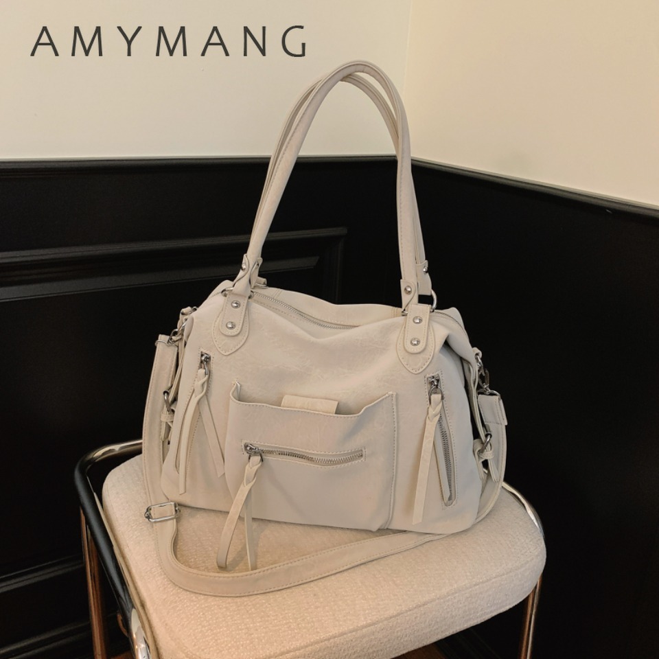 Amymang ビッグクロスボディバッグ女性のための 2026 新しいスエード大容量マルチポケットパーソナライズされたショルダーバッグ高級デザイナーハンドバッグ