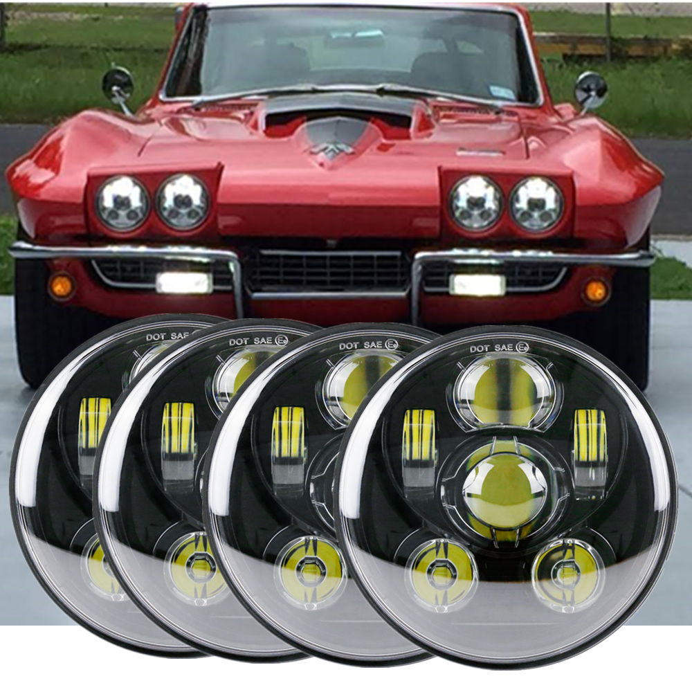 防水 5.75 "5-3/4" 車オートバイプロジェクター LED ヘッドライトハーレースポーツスター 883 1200 アイアン 883 、ダイナストリートボブヘッドランプ