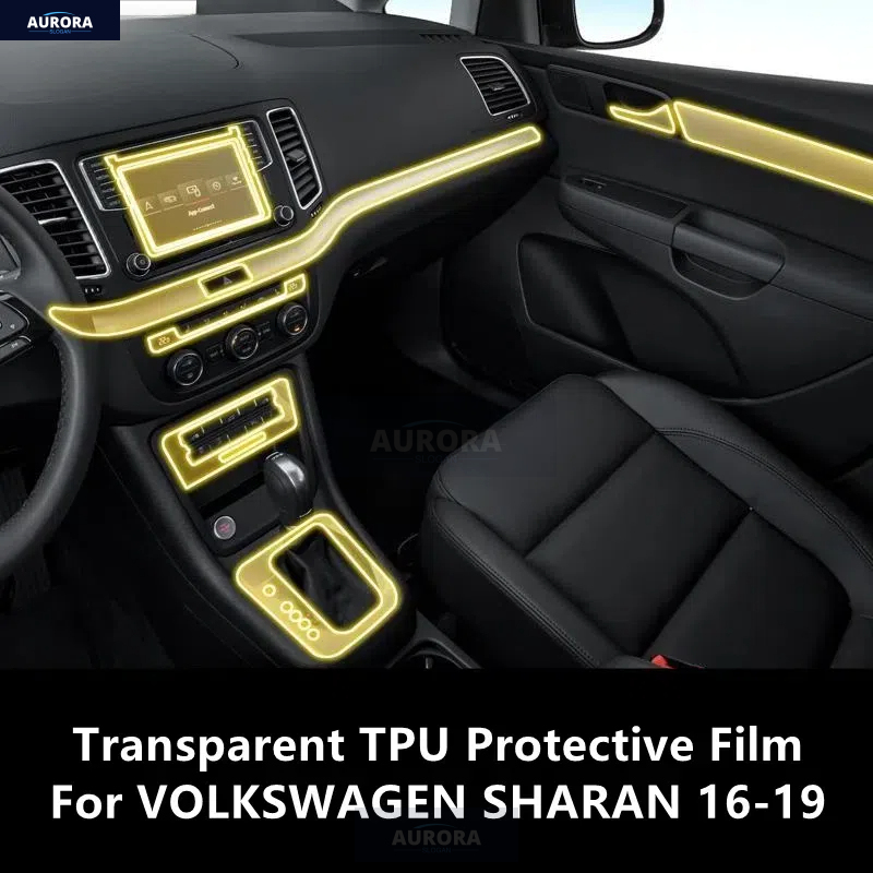 フォルクスワーゲンシャラン 16-19 車のインテリアセンターコンソール透明 TPU 保護フィルムアンチスクラッチ修理フィルムアクセサリー