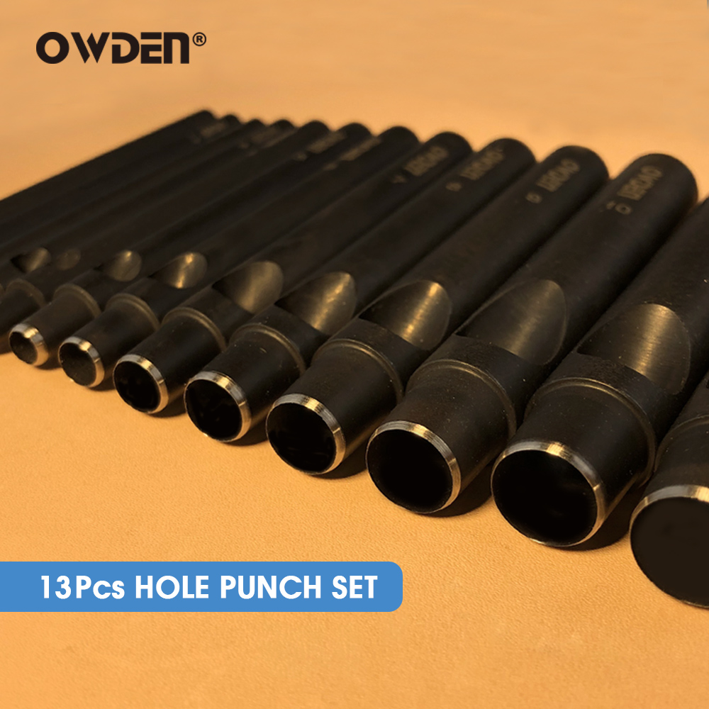 OWDEN 13 個革中空穴パンチセットツール 1-12 ミリメートルシャープカッティングパンチャー