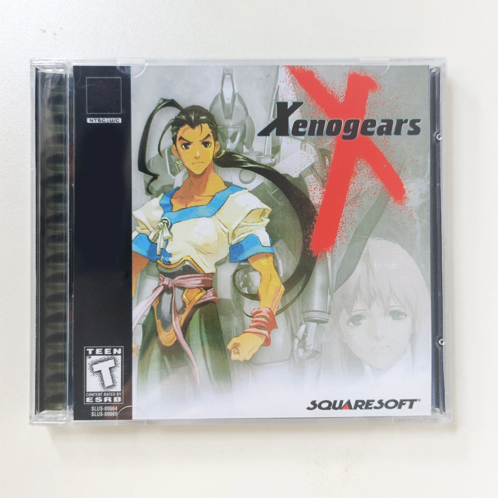 PS1 Xenogears マニュアルコピーディスクゲームブラックボトムロック解除コンソールステーション 1 レトロ光学ドライバービデオゲーム部分