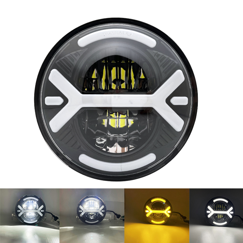 最新 5.75 インチ LED ヘッドライトオートバイ 5.75 インチヘッドランププロジェクタースポーツスターダイナ XL 883C 1200C FXD ヘッドランプ FX