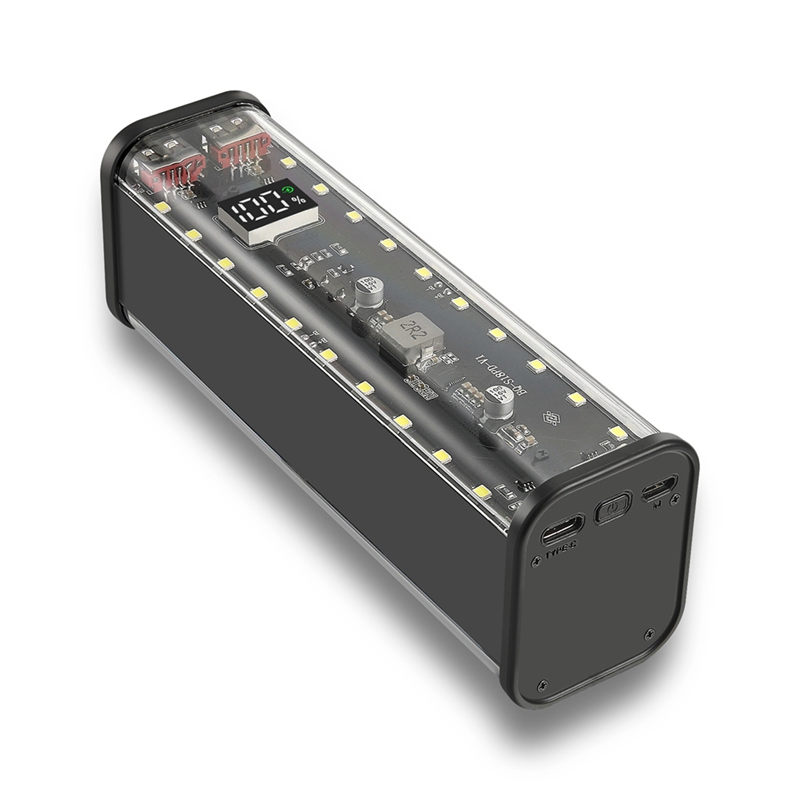 21700 DIY パワーバンクケース 4X21700 バッテリーをサポート PD20W パワーバンクケース LED スクリーン透明バッテリー収納シェル