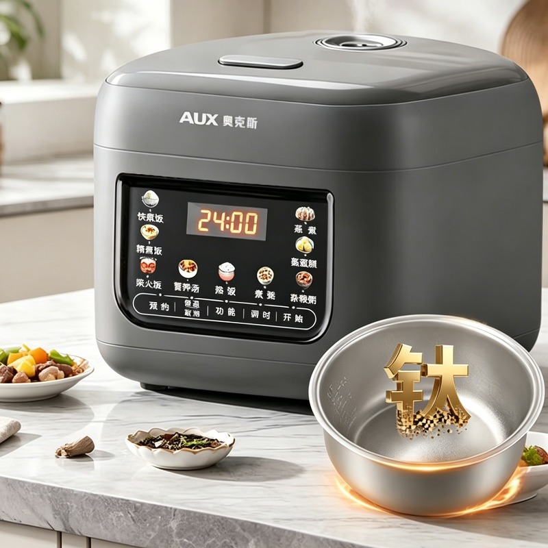 電気炊飯器 4リットル 家庭用 チタンコート内釜 インテリジェント多機能高火力炊飯器