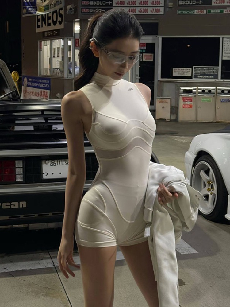 2025 夏のファッション新しい女性のエレガントでセクシーなスポーツストレッチジャンプスーツデザイン多用途ストリートホットガールジャンプスーツ
