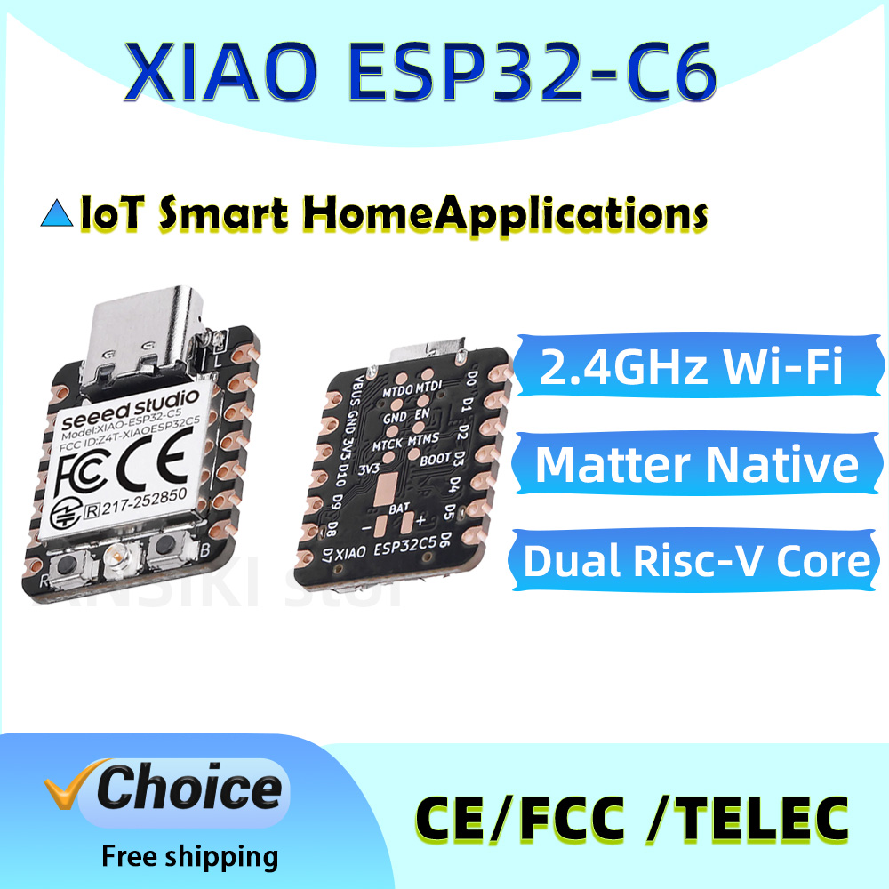 XIAO ESP32-C6 開発ボード 2.4GHz WiFi 6 BLE 5.0 Zigbee サポート Arduino IoT およびスマート ホーム プロジェクト