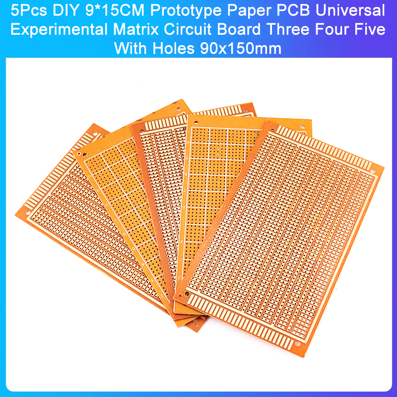 5 個 DIY 9*15 センチメートルプロトタイプ紙 PCB ユニバーサル実験マトリックス回路基板 3 4 5 穴 90 × 150 ミリメートル